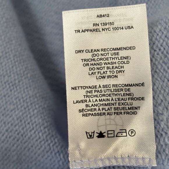 The Row Ellet Cashmere Wool Knit Crewneck Sweater Pastel Blue Size Large NWT - Picture 9 of 9